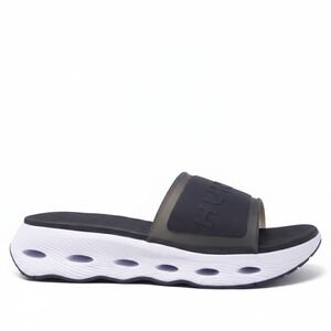 NEW Hunter Geneva Womens Platform Slides Sandals Black White Comfort Size 10M